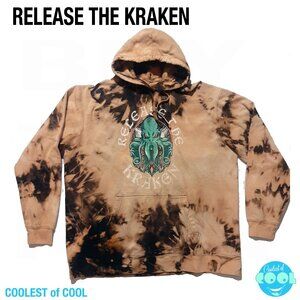 Release the Kraken Tie Dye Piratcore hoodie size XXL brown gold octopus graphic